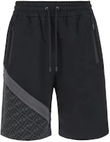 FENDI Black Bermuda Shorts with Letter Logo Print and Drawstring. FAB656AN67F1N6F FENDI Black Bermuda Shorts with Letter Logo Print and Drawstring. FAB656AN67F1N6F