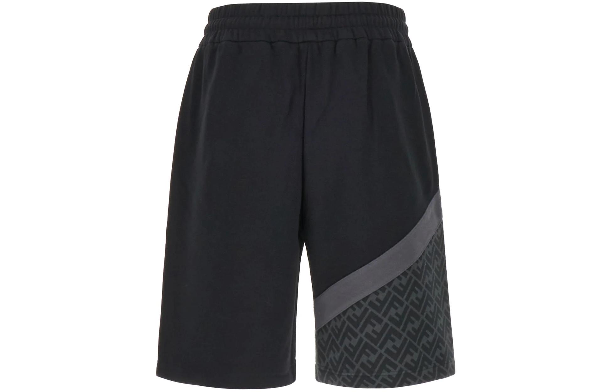 Lookbook FENDI Bermuda Negra con Logo de Letras y Cordón Ajustable. FAB656AN67F1N6F