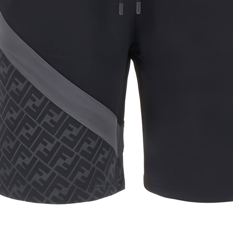 Sizing FENDI Bermuda Negra con Logo de Letras y Cordón Ajustable. FAB656AN67F1N6F