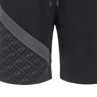 FENDI Bermuda Negra con Logo de Letras y Cordón Ajustable. FAB656AN67F1N6F Sizing FENDI Bermuda Negra con Logo de Letras y Cordón Ajustable. FAB656AN67F1N6F