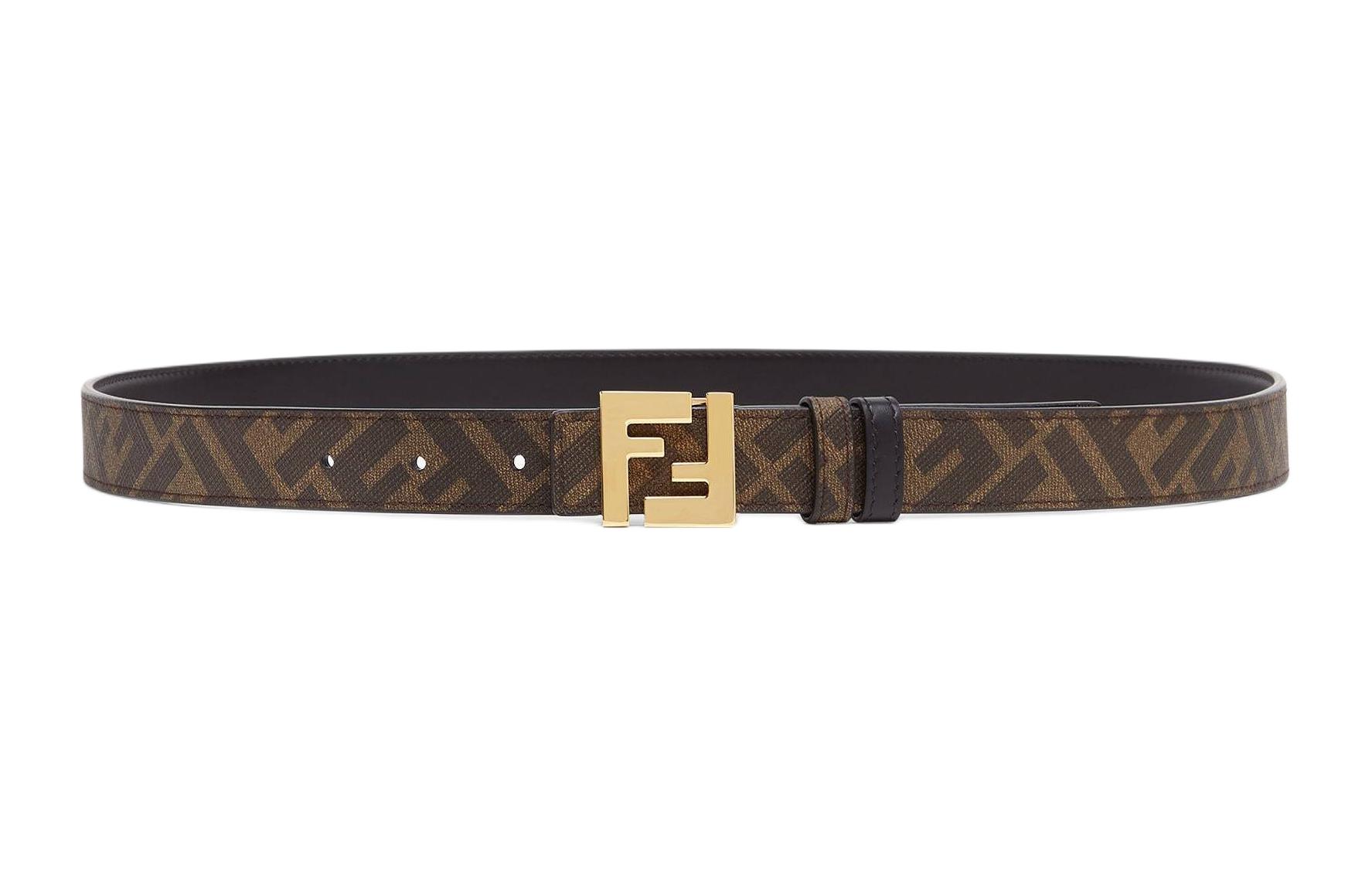 Lookbook FENDI  Black Calfskin Leather Belt with Logo, 2.5cm Width. 7C0511AFF2F1A94