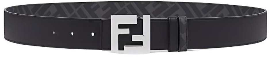 FENDI Black Calfskin Leather Belt with Logo, 3.5cm Width. 7c0424AGR9F0GXN FENDI Black Calfskin Leather Belt with Logo, 3.5cm Width. 7c0424AGR9F0GXN
