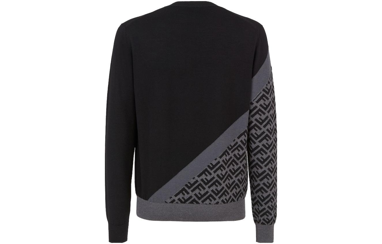 Lookbook FENDI Baju Sweater Hitam Logo Cetak Lengan Panjang. FZX091AQKWF0QA1