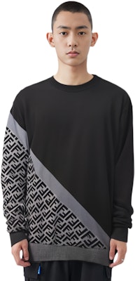 FENDI Black Colorblock Logo Print Crewneck Sweater Long Sleeve. FZX091AQKWF0QA1 Purchase FENDI Black Colorblock Logo Print Crewneck Sweater Long Sleeve. FZX091AQKWF0QA1