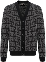 FENDI Black Colorblock Logo V-Neck Long Sleeve Knit Cardigan. FZC433APPAF05HY FENDI Black Colorblock Logo V-Neck Long Sleeve Knit Cardigan. FZC433APPAF05HY