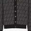 Sizing FENDI 黑色拼色Logo V領長袖針織開襟外套 FZC433APPAF05HY