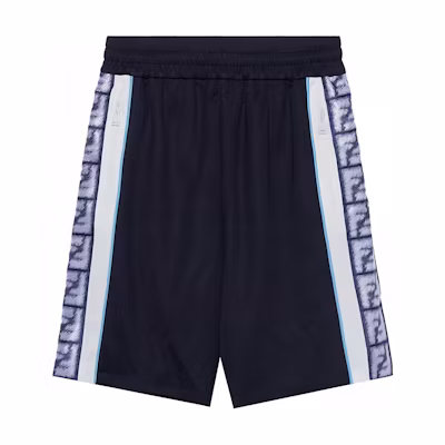 FENDI Black Colorblock Stripe Print Elastic Waist Casual Shorts. FAB665AN5XF1KRS