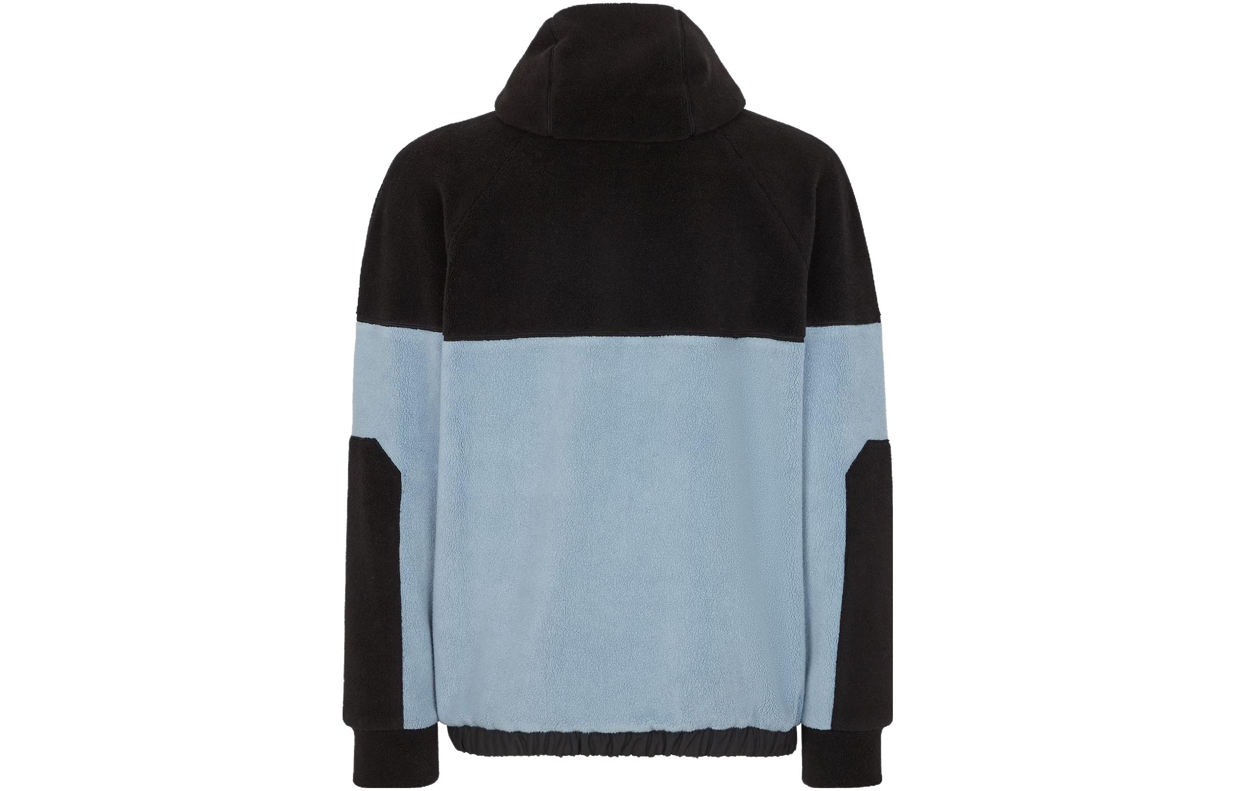 Lookbook 芬迪 黑色对比 logo 补丁长袖连帽夹克. FAF667APXDF1MS2