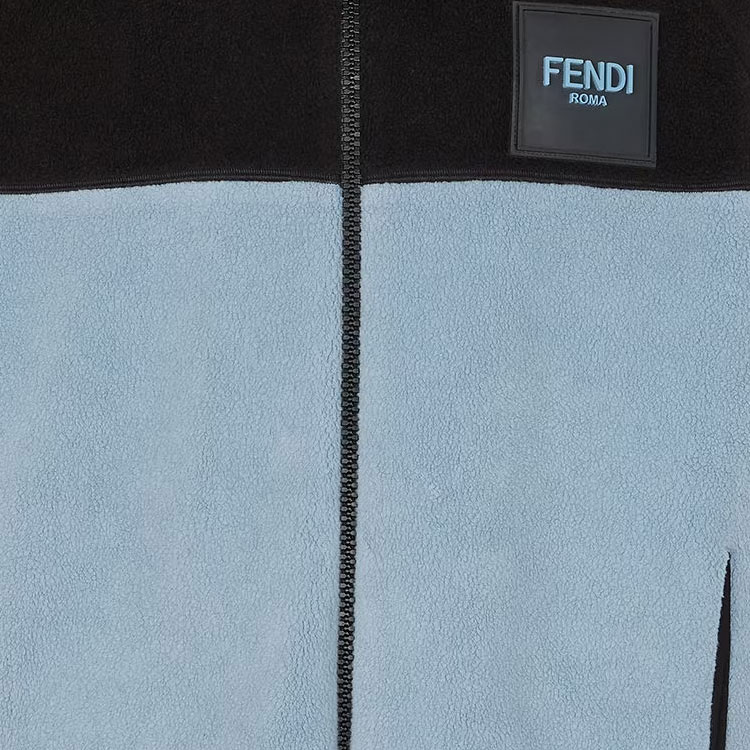 Details for 芬迪 黑色对比 logo 补丁长袖连帽夹克. FAF667APXDF1MS2