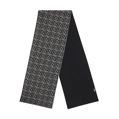 FENDI Black FF Logo Knit Scarf FXS124ALGSF0D8J