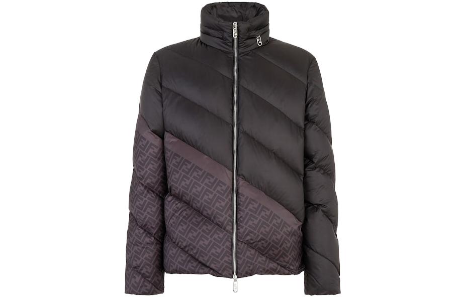 Order FENDI 黑色高領拼色拉鍊羽絨外套 FAA919AQNJF1N6F