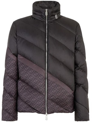 FENDI 黑色高領拼色拉鍊羽絨外套 FAA919AQNJF1N6F Order FENDI 黑色高領拼色拉鍊羽絨外套 FAA919AQNJF1N6F