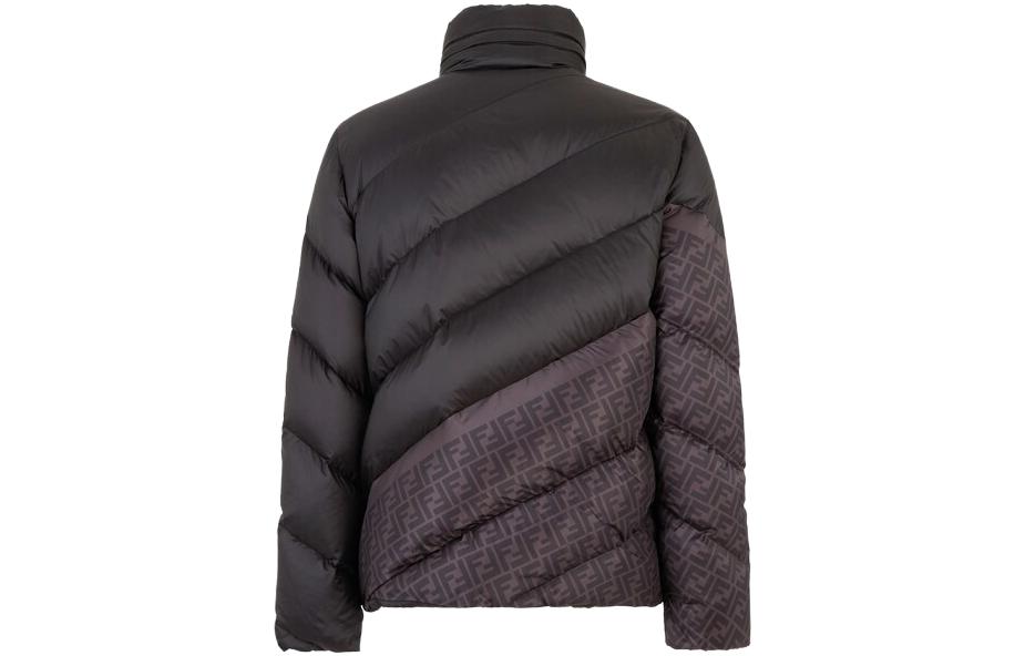 Lookbook FENDI 黑色高領拼色拉鍊羽絨外套 FAA919AQNJF1N6F