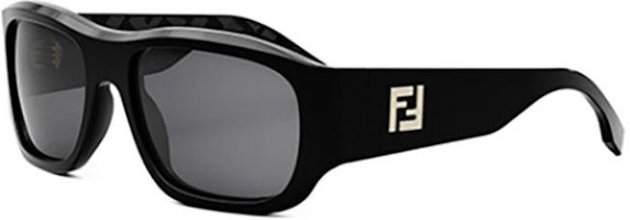 FENDI Black Irregular Acetate Sunglasses with Double F Logo. FE40117I 01A FENDI Black Irregular Acetate Sunglasses with Double F Logo. FE40117I 01A
