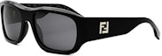 Order FENDI Black Irregular Acetate Sunglasses with Double F Logo. FE40117I 01A