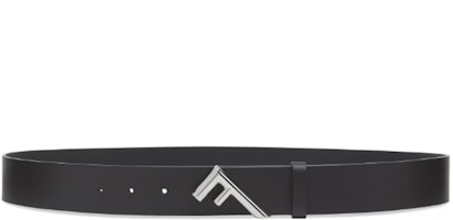 FENDI Black Leather Belt with F Logo Smooth Buckle 3.5cm Width. 7C0508AP1HF0GXN FENDI Black Leather Belt with F Logo Smooth Buckle 3.5cm Width. 7C0508AP1HF0GXN
