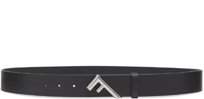 Order FENDI 黑色皮革皮帶 F Logo 光滑扣環 3.5cm 寬. 7C0508AP1HF0GXN