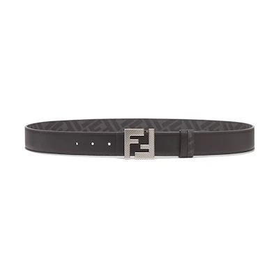 FENDI Black Leather Belt with FF Square Studs 7C0526ALUVF0GXN