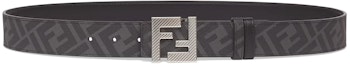 Lookbook FENDI Black Leather Belt with FF Square Studs 7C0526ALUVF0GXN