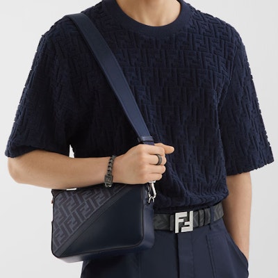 FENDI Black Leather Belt with FF Square Studs 7C0526ALUVF0GXN Shop FENDI Black Leather Belt with FF Square Studs 7C0526ALUVF0GXN