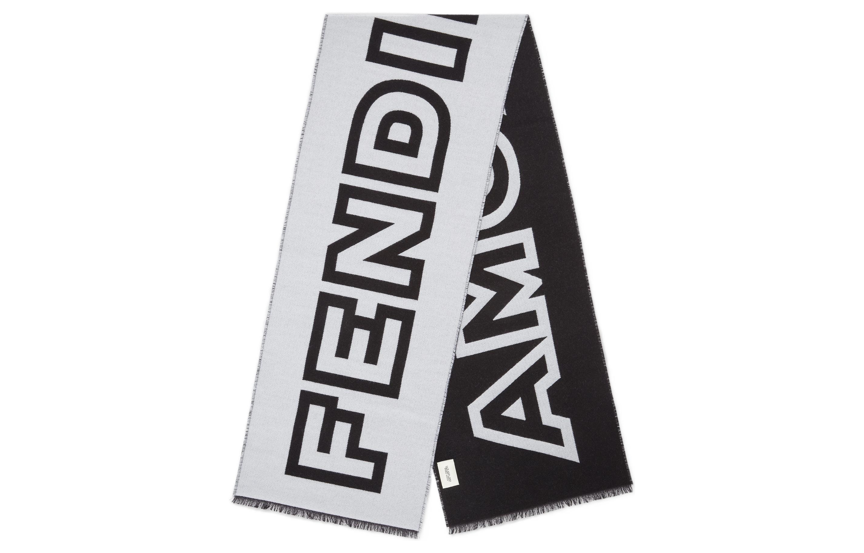 FENDI  Black Letter Logo Fashion Casual Knitted Scarf. FXS124AM9XF05WL 圖 2