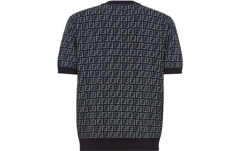 FENDI  Black Logo Knit Crewneck Short Sleeve Sweater. FZY443AKEWF1HXU 圖 3