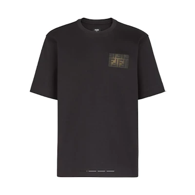 FENDI Black Logo Print Crew Neck Short-Sleeve T-Shirt FY0936AQJAF0QA1