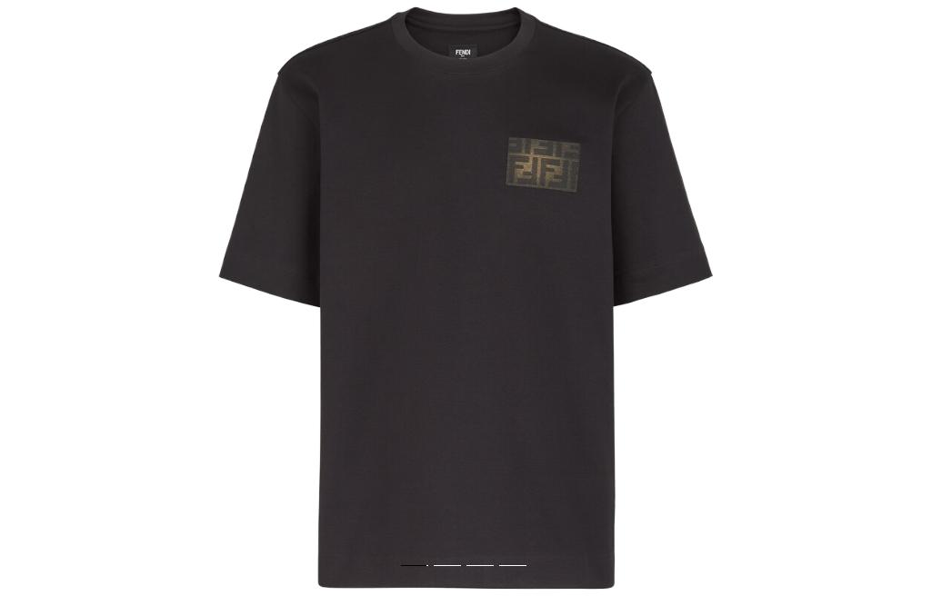 FENDI  Black Logo Print Crew Neck Short-Sleeve T-Shirt FY0936AQJAF0QA1 圖 2