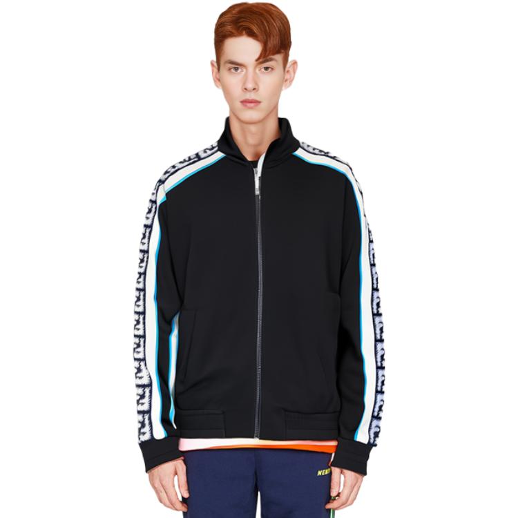 Sizing フェンディ ブラック ロゴプリント スタンドカラー トラックジャケット SS23 FAF680AN5XF1KRS
