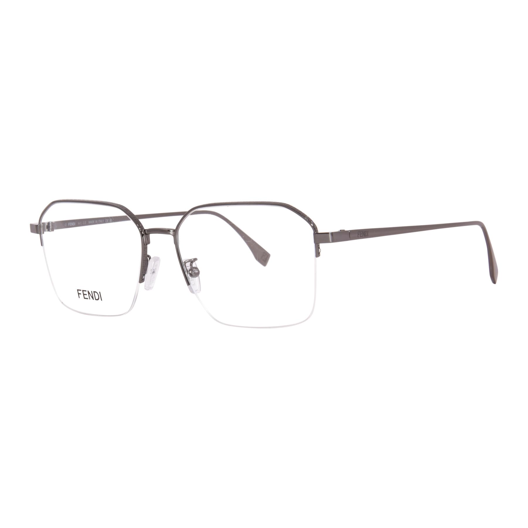 Order FENDI 黑色光学眼镜 金属不规则框架 带字母Logo。 FE50051U014