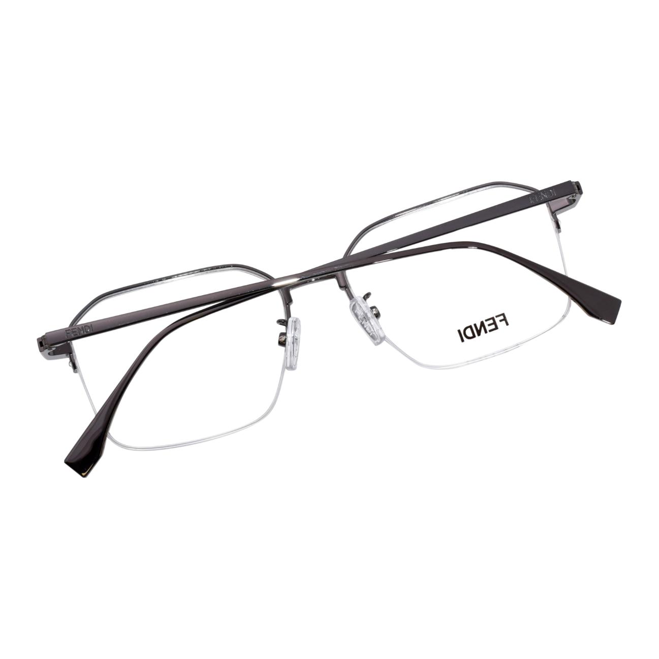 Details for FENDI 黑色光学眼镜 金属不规则框架 带字母Logo。 FE50051U014