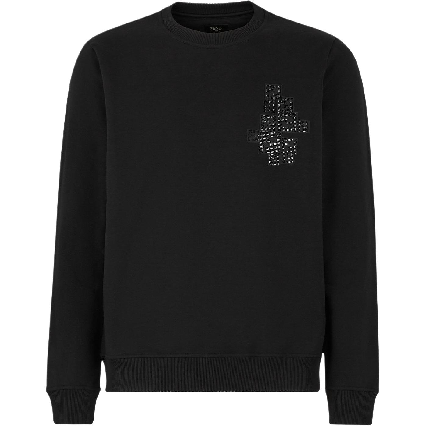 FENDI  Black Printed Crewneck Long Sleeve Sweater FY0178A2F5F0QA1