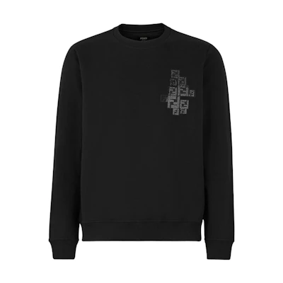 FENDI Black Printed Crewneck Long Sleeve Sweater FY0178A2F5F0QA1