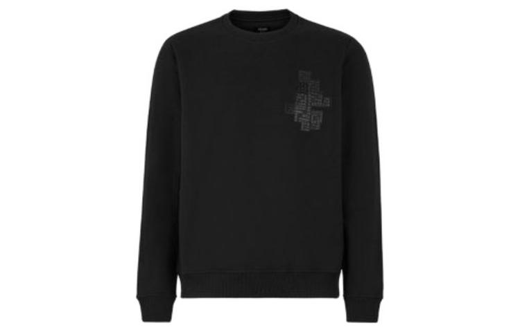 Order 芬迪 黑色印花圆领长袖毛衣 FY0178A2F5F0QA1