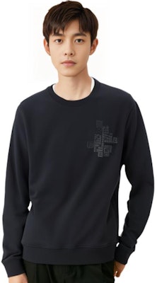 FENDI Black Printed Crewneck Long Sleeve Sweater FY0178A2F5F0QA1 Purchase FENDI Black Printed Crewneck Long Sleeve Sweater FY0178A2F5F0QA1
