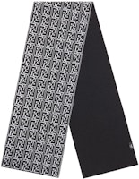 FENDI Black Rectangular Wool Scarf with FF Pattern. FXS124ALGSF05WL FENDI Black Rectangular Wool Scarf with FF Pattern. FXS124ALGSF05WL
