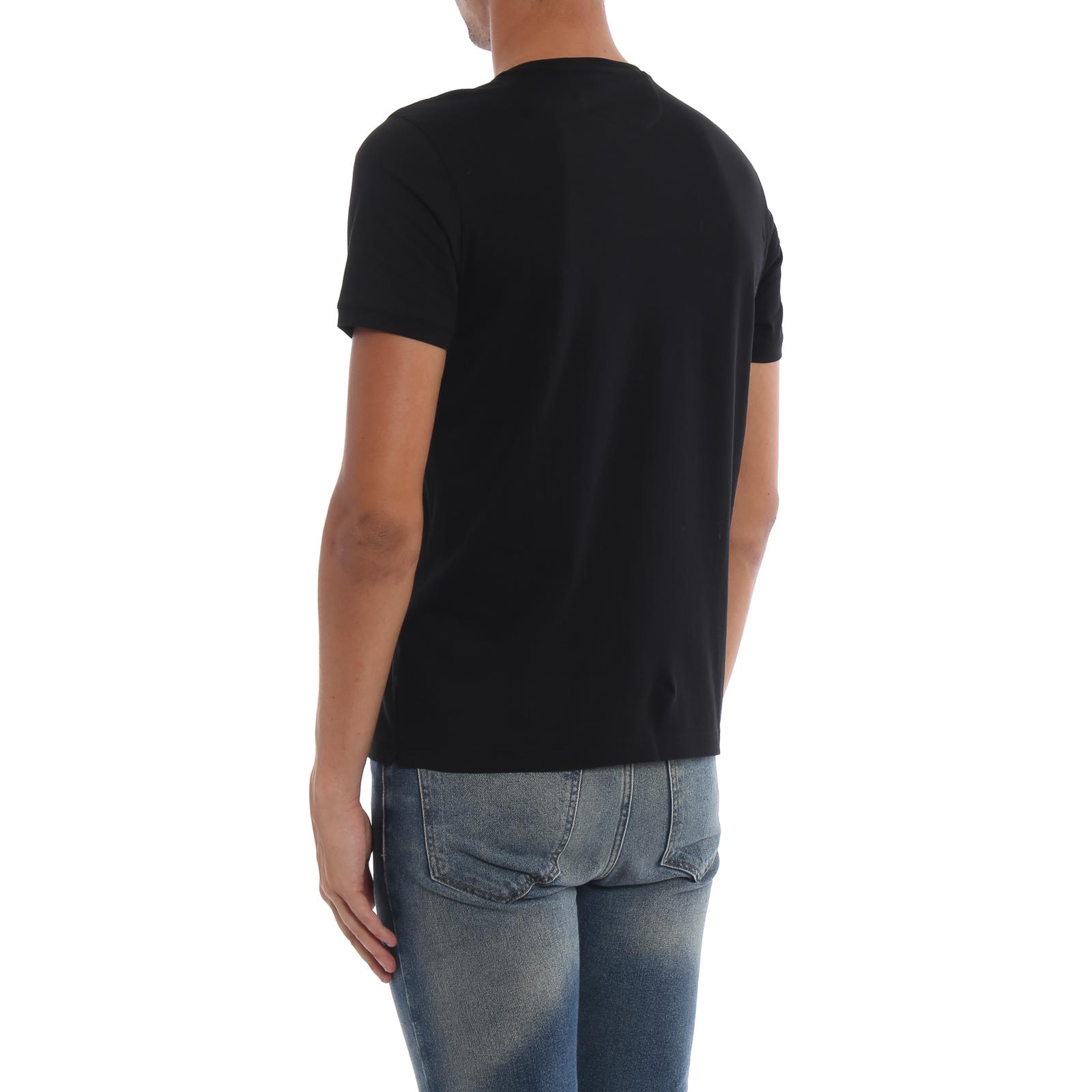 FENDI  Black Short-Sleeve T-Shirt with Rhinestone Design. FY0894A3M0F0QA1 圖 4