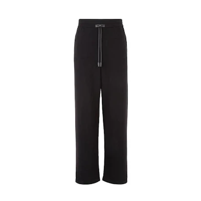 FENDI Black Solid Color Elastic Straight-Leg Casual Pants FZR016AQL8F0QA1