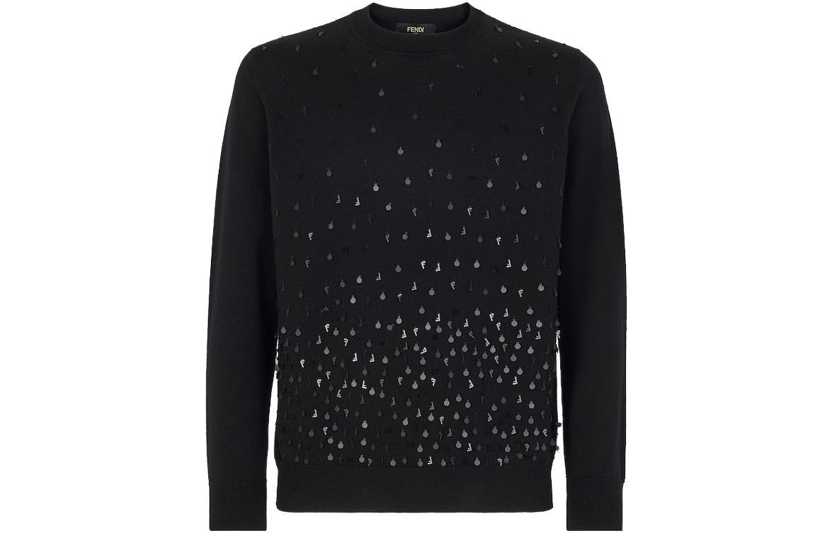 Order FENDI Sweater Hitam Lengan Panjang Crewneck Solid Color. FZY470APP7F-0QA1
