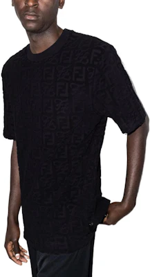 FENDI 黑色Logo提花圓領T恤. FY0936A9RKF0QA1 Lookbook FENDI 黑色Logo提花圓領T恤. FY0936A9RKF0QA1