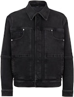 FENDI Black Solid Multi-Pocket Denim Jacket with Pointed Collar. FW1181AQLSF0QA1 FENDI Black Solid Multi-Pocket Denim Jacket with Pointed Collar. FW1181AQLSF0QA1