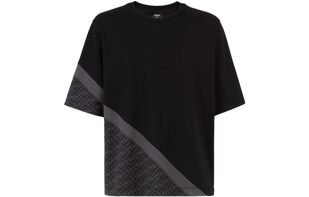 Order 芬迪 黑色条纹宽松圆领短袖T恤. FAF682AN68F1N6F