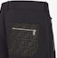 Shop FENDI Black Tapered Casual Pants with Letter Print Mid-Rise Design FB0873AQMVF0QA1