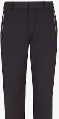 FENDI Black Tapered Casual Pants with Letter Print Mid-Rise Design FB0873AQMVF0QA1 Details for FENDI Black Tapered Casual Pants with Letter Print Mid-Rise Design FB0873AQMVF0QA1
