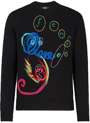 FENDI Suéter Negro de Lana con Diseño de Logo. FZY457AH39F0QA1 Order FENDI Suéter Negro de Lana con Diseño de Logo. FZY457AH39F0QA1