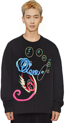 FENDI Suéter Negro de Lana con Diseño de Logo. FZY457AH39F0QA1 Purchase FENDI Suéter Negro de Lana con Diseño de Logo. FZY457AH39F0QA1