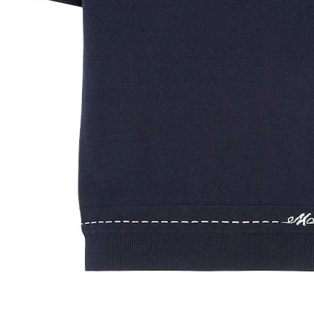 FENDI  Blue Crewneck Knit T-Shirt with Logo Embroidery. FZE004AR8DF03LQ 圖 6