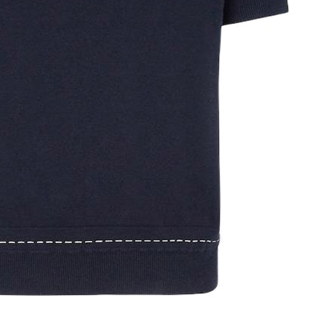 FENDI  Blue Crewneck Knit T-Shirt with Logo Embroidery. FZE004AR8DF03LQ 圖 8