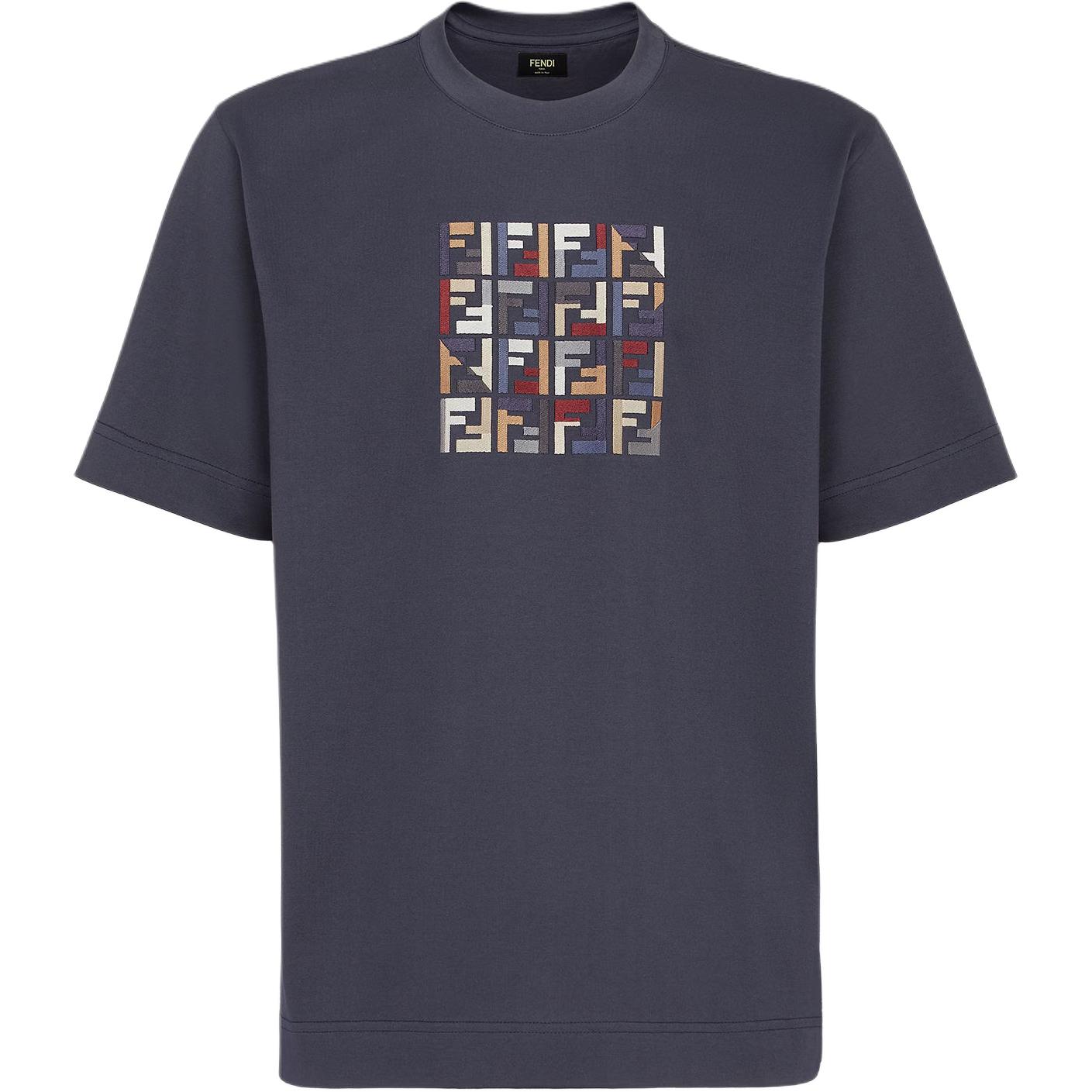 FENDI  Blue Embroidered Logo T-Shirt 7th Anniversary Limited Edition FW24. FY0936ATC7F0QB0 圖 2