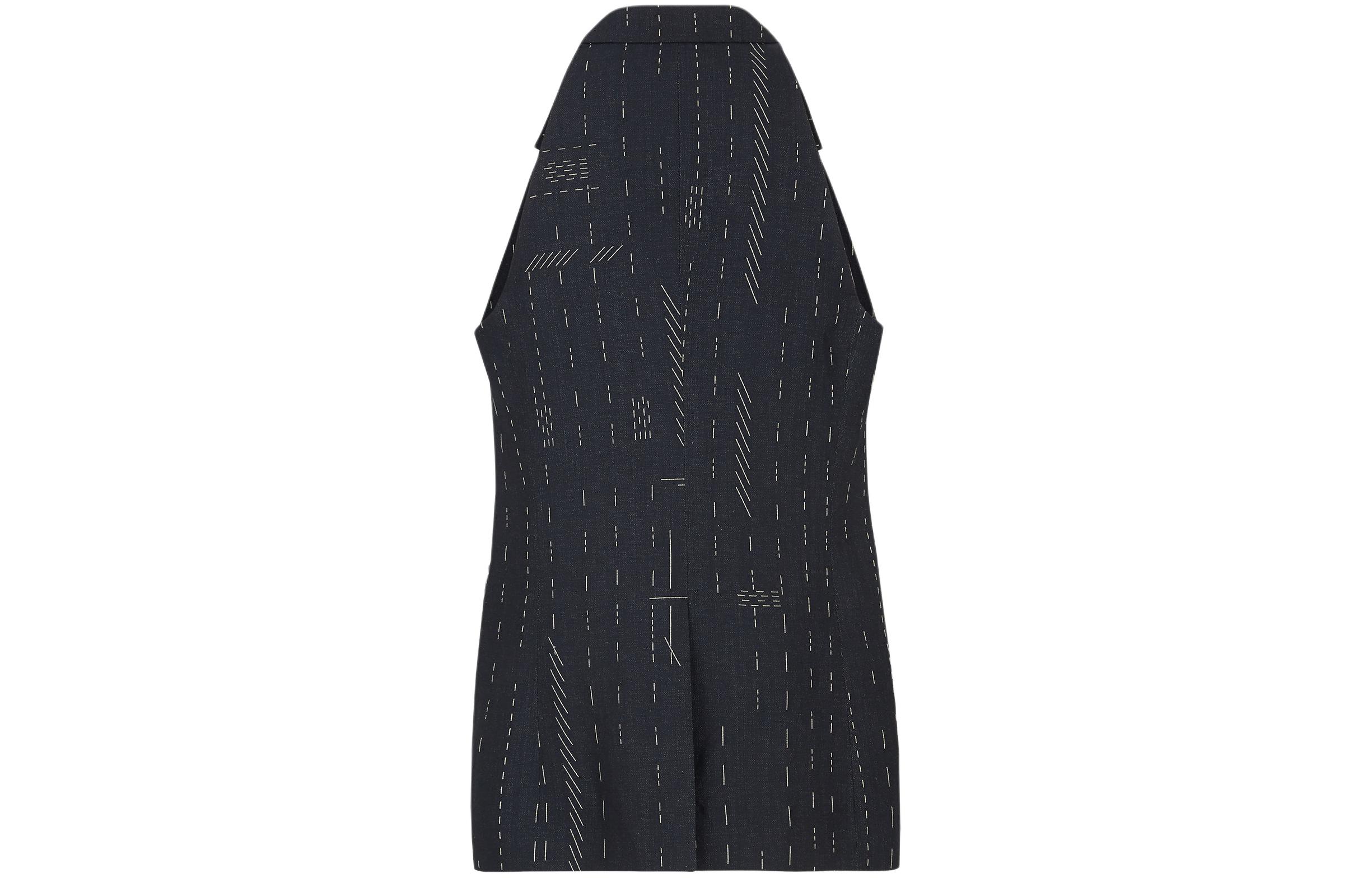 Lookbook FENDI Biru Jacquard Single-Breasted Casual Vest Lelaki. FJ0794AR91F03LQ